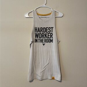 Under Armour White and Yellow HeatGear Shirt